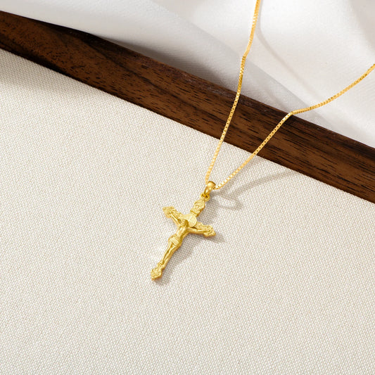 Catholight St. Benedict Crucifix Necklace in Gold Vermeil