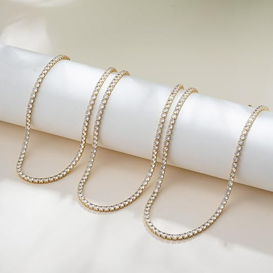 Tennis Necklace | Gold