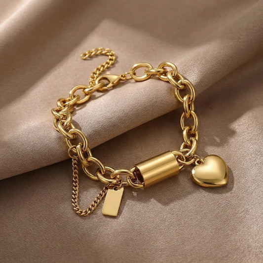 Heartened Chunky Bracelet | Gold