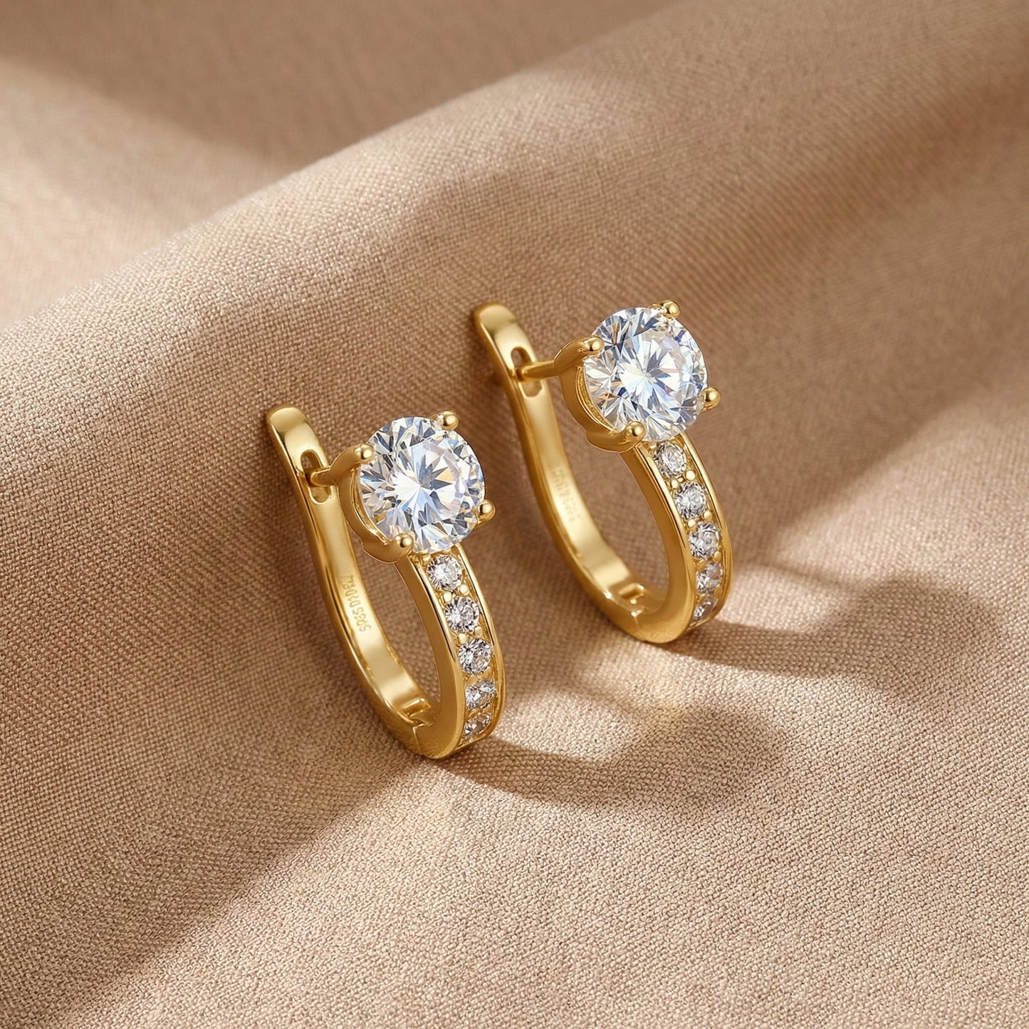 Channel Huggie Earrings | Elegant Earrings for Women