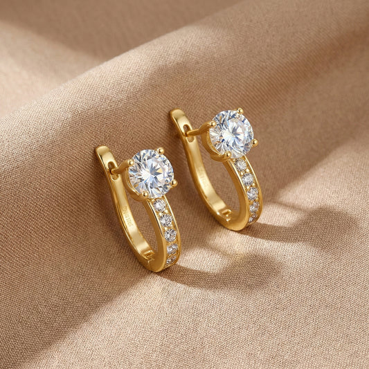 Channel Huggie Earrings | Elegant Earrings for Women