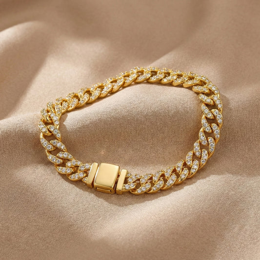 Pave Cuban Bracelet | Elegant Accessory