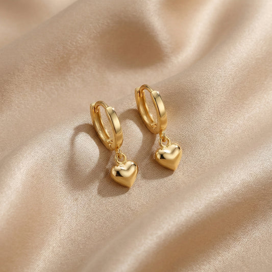 Dainty Heart Hoop Earrings