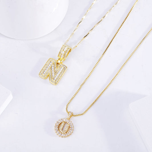 Initial Letter Necklace Set | Timeless Elegance