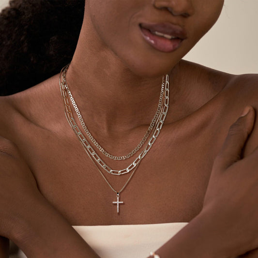 Triple Layer Cross Necklace