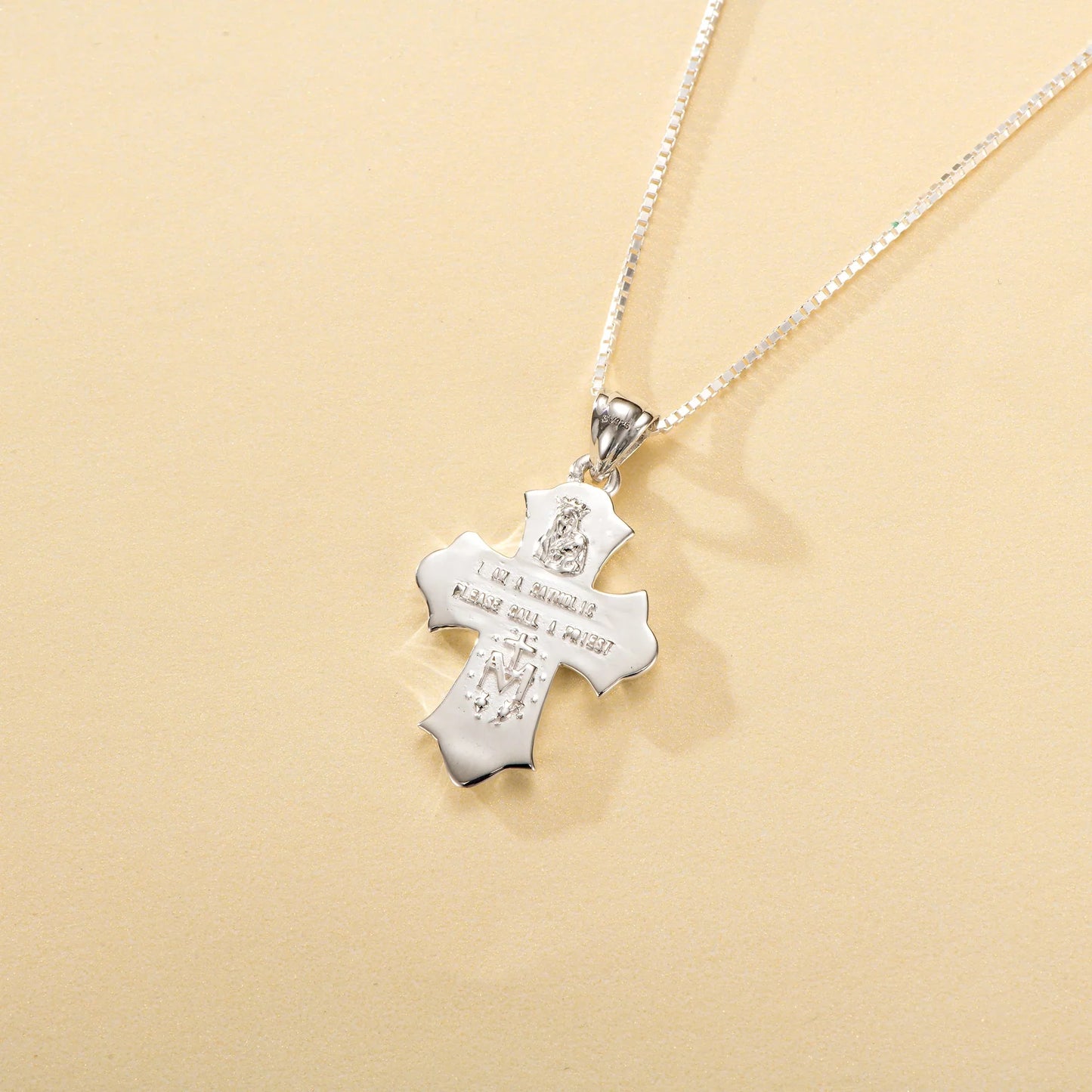 Catholight Four-Way Cross Necklace in Sterling Silver