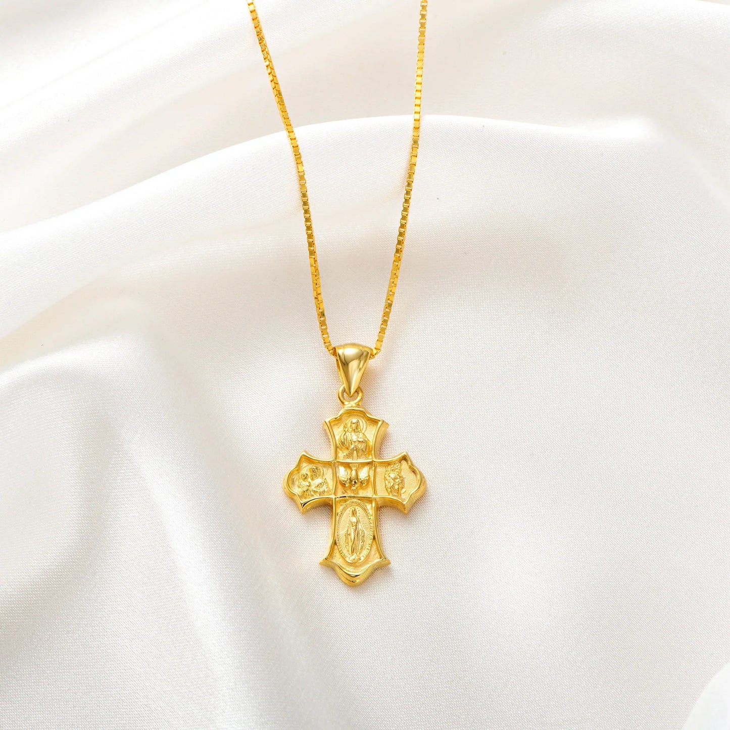 Catholight Four-Way Cross Necklace in Gold Vermeil