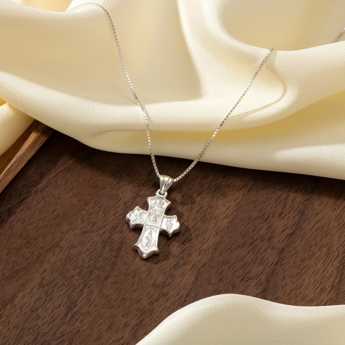 Catholight Four-Way Cross Necklace in Sterling Silver