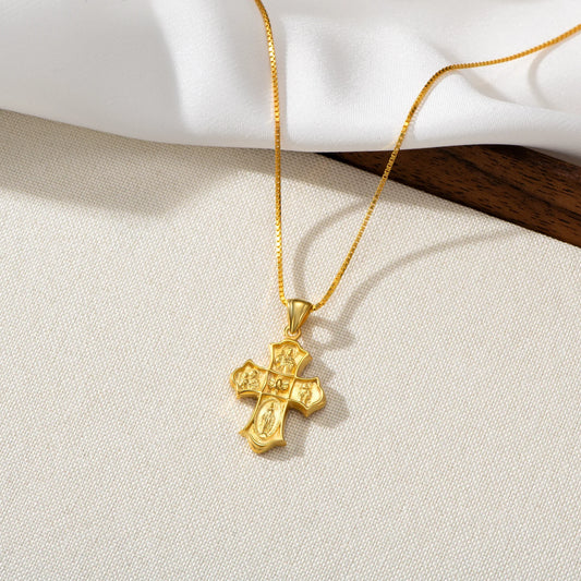 Catholight Four-Way Cross Necklace in Gold Vermeil