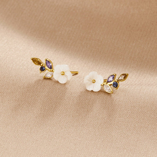 Crystal White Blossom Earrings