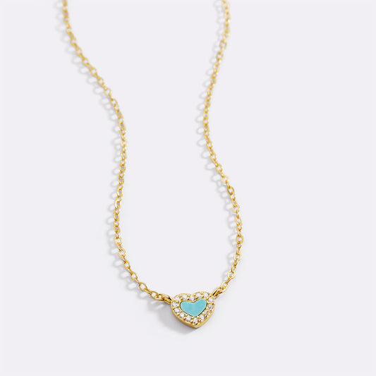 Tiny Turquoise Heart Choker