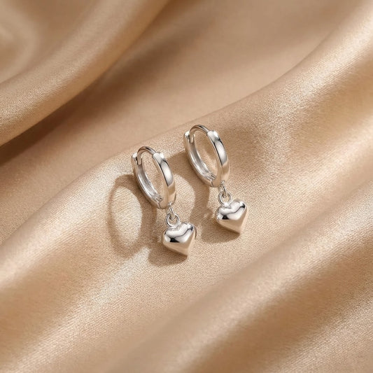 Dainty Heart Hoop Earrings
