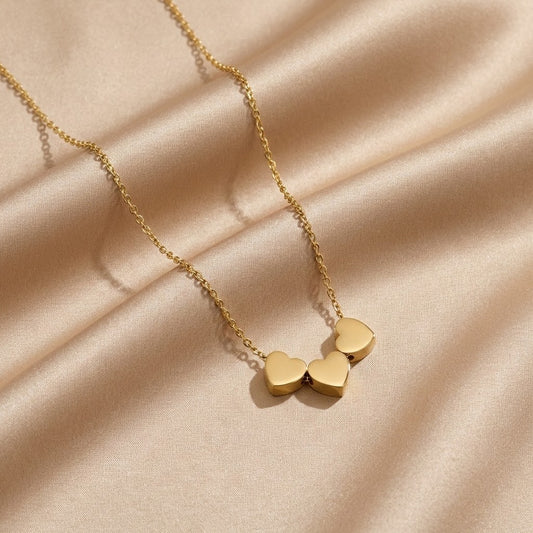 Trio Heart Pendant Necklace