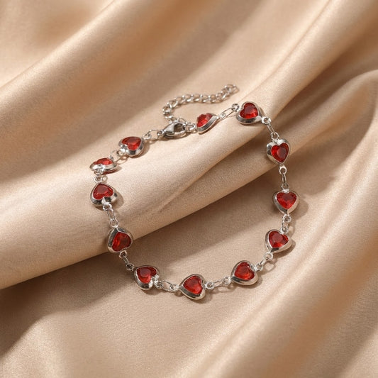 Ophelyra Garnetelle Bracelet | White Gold