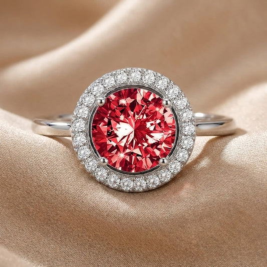 Crimson Glow Promise Ruby Ring | White Gold